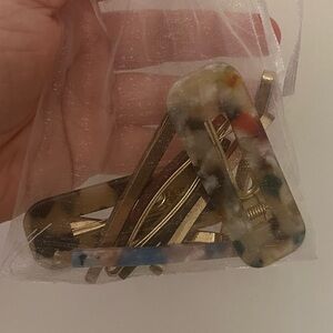 Multicolor Resin Rectangle Hair Clip Set - Women Accessories Bundle